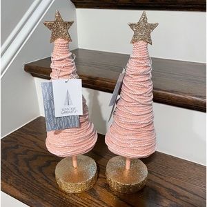 WINTER DREAMS PASTEL PINK /GOLD CANDIED YARN CHRISTMAS TREES